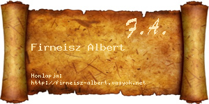 Firneisz Albert névjegykártya