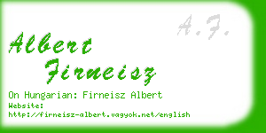 albert firneisz business card